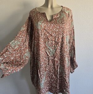 Paisley Print Tunic Top